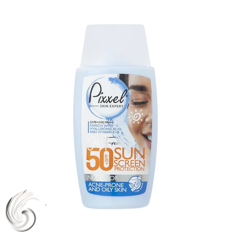 کرم ضدآفتاب بی‌رنگ پیکسل SPF50 مدل Oily Acne-Prone Skin، مناسب پوست‌های چرب، حجم 50 میلی‌لیتر