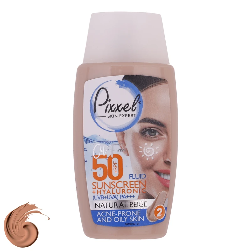 کرم ضدآفتاب پیکسل مدل Natural BEIGE، مناسب برای پوست‌های چرب حجم 50 میلی‌لیتر